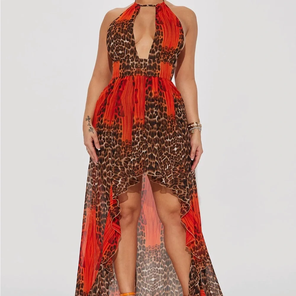 Run Wild Ruffle Maxi Dress - Rust - Picture 4 of 7
